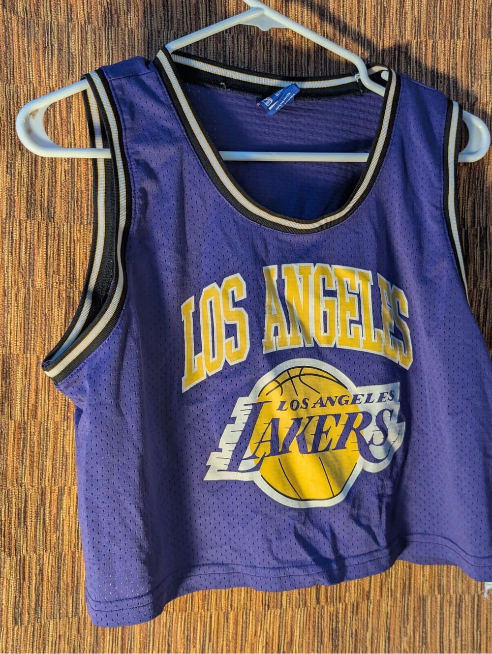 Los Angeles Lakers Purple Basketball Cropped Jersey Size Large